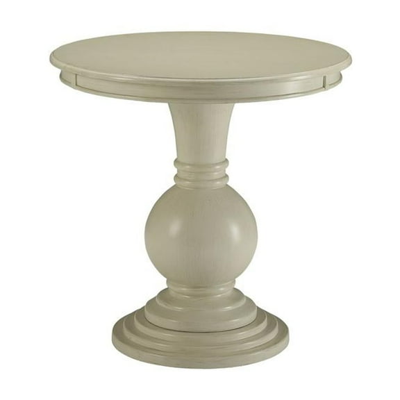 ACME Alyx Wooden Round Pedestal Table in Antique White