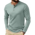 thumbnail image 4 of Homeyce 3Pack Men's Stand Collar Henley Shirts Long Sleeve Button Shirts Casual Sport Athletic Solid Color T-Shirts Stand Collar Big and Tall Top Pullover,Green XL, 4 of 4