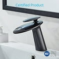 thumbnail image 3 of Wovier Matte Black Waterfall Bathroom Sink Faucet with Supply Hose,Single Handle Single Hole Faucet,Slanted Body Basin Mixer Tap Commercial,Black, 3 of 6