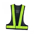 thumbnail image 2 of Chaleco de seguridad reflectante de alta visibilidad ajustable con tiras reflectantes de bolsillo para Negro, 2 of 7