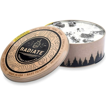 Radiate Portable Campfire: The Original Go-Anywhere Campfire  Lightweight and Portable  3-5 Hours of Bright and Warm Burn Time  Convenient-No Embers-No Hassle  Made in USA  Original 1 Pack