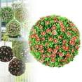 thumbnail image 2 of Artificial Plant Topiary Ball 9.84” – Faux Boxwood Decorative Balls, All-Season Green Garden, Patio, Balcony, Wedding & Home Décor, Red, 2 of 9