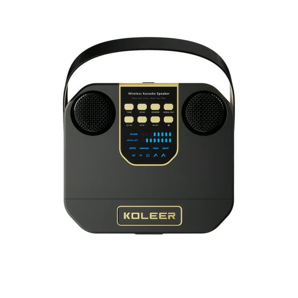 Inteprter Altavoz subwoofer ABS diseñado para fiestas y aventuras de acampada Altavoz Bluetooth más compatible Cables de audio/vídeo negro