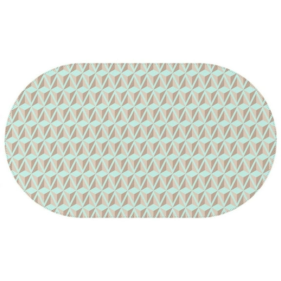 Oval Waterproof Tablecloth Macaron Cyan Reusable Indoor/Outdoor Durable Table Cover 60 Inch X 102 Inch