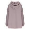 thumbnail image 5 of AXXD Womens Shirts Trendy Purple Basic Summer 2024 Loose Fitting Hoodie Solid Color Hoodie Long Sleeved Jacket Top, 5 of 8