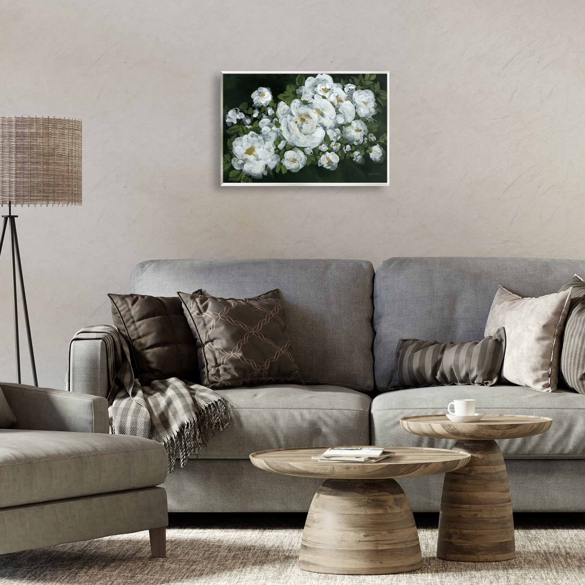 Stupell Industries Midnight Blooming Roses Botanical & Floral Painting Unframed Art Print Wall Art, 19 x 13