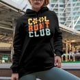 thumbnail image 2 of Cool Aunt Club, Group of Aunties, Groovy Retro Wavy Text Merch Gift, Black Hooded Sweatshirt or Hoodie, Small, 2 of 5