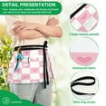 thumbnail image 4 of Yayeee Waist Apron with Pockets for Cooking Waterproof Half Server Aprons, Pink Checkered Heart, 4 of 7