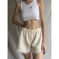 thumbnail image 3 of FEORJGP Women’s Lace Trim Shorts Ladies Elastic High Waist Shorts Fashion Printed/Solid Color Loose Shorts Loungewear Shorts for Teen Girls Summer Casual Shorts Streetwear, 3 of 6