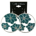 thumbnail image 2 of Mi Amore Flowers Dangle-Earrings Silver-Tone/Blue, 2 of 2