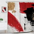 thumbnail image 3 of Red Black Gold Shower Curtain for Bathroom Decor 72Wx72H Modern Abstract Minimalist Aesthetic Oil Painting Simple Neutral White Art Printed Fabric Polyester Waterproof 12 Pack Plastic Hooks, 3 of 6