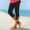 thumbnail image 2 of Hurxie Capris for Seniors Stretchy Buttery Soft Capri Leggings Athletic Workout Cropped Elastic High Waisted Yoga Pants Black,L, 2 of 7
