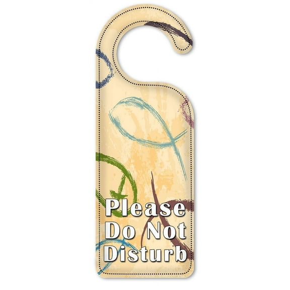 Do Not Disturb Door Knob Hanger Sign - Fish Symbols