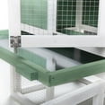 thumbnail image 3 of Vivifying Large Wooden Rabbit Hutch Indoor and Outdoor Bunny Cage with a Removable Tray and a Waterproof Roof, Grey Green+White, 3 of 9