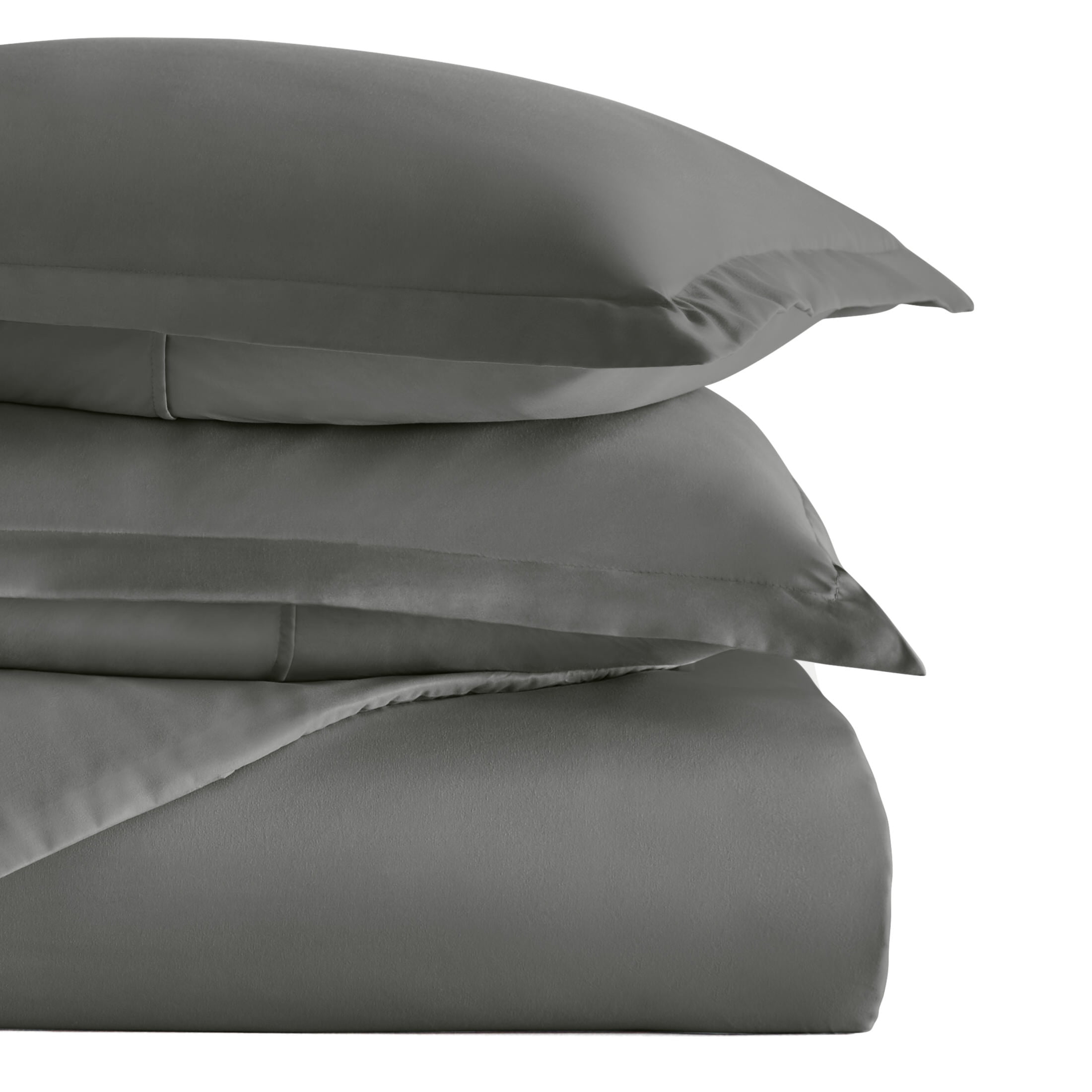 Noble Linens 3-Piece Gray Duvet Cover Set, King/ Cal King