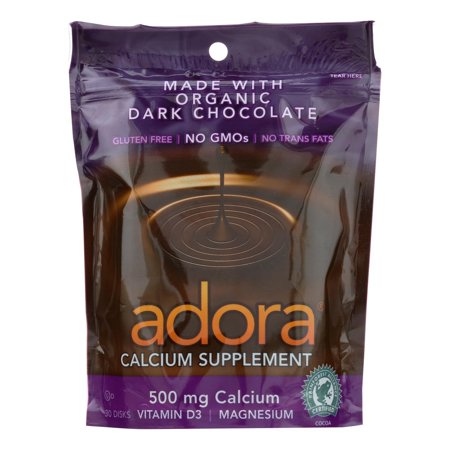 Adora - Calcium Supplement Organic Dark Chocolate 500 mg. - 30 Count