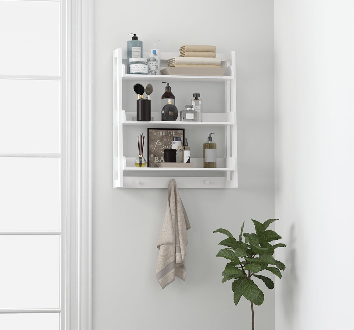 Spirich 3 Tier Bathroom Shelf Wall 