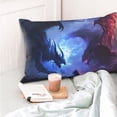 thumbnail image 4 of Fotbe Red And Blue Fire Dragon Funda de Almohada Decorativa Estilo Occidental, Lujo en Algodón, Fundas para Almohadas King, Cojín Estampado para Decoración del Hogar-20"x30", 4 of 6