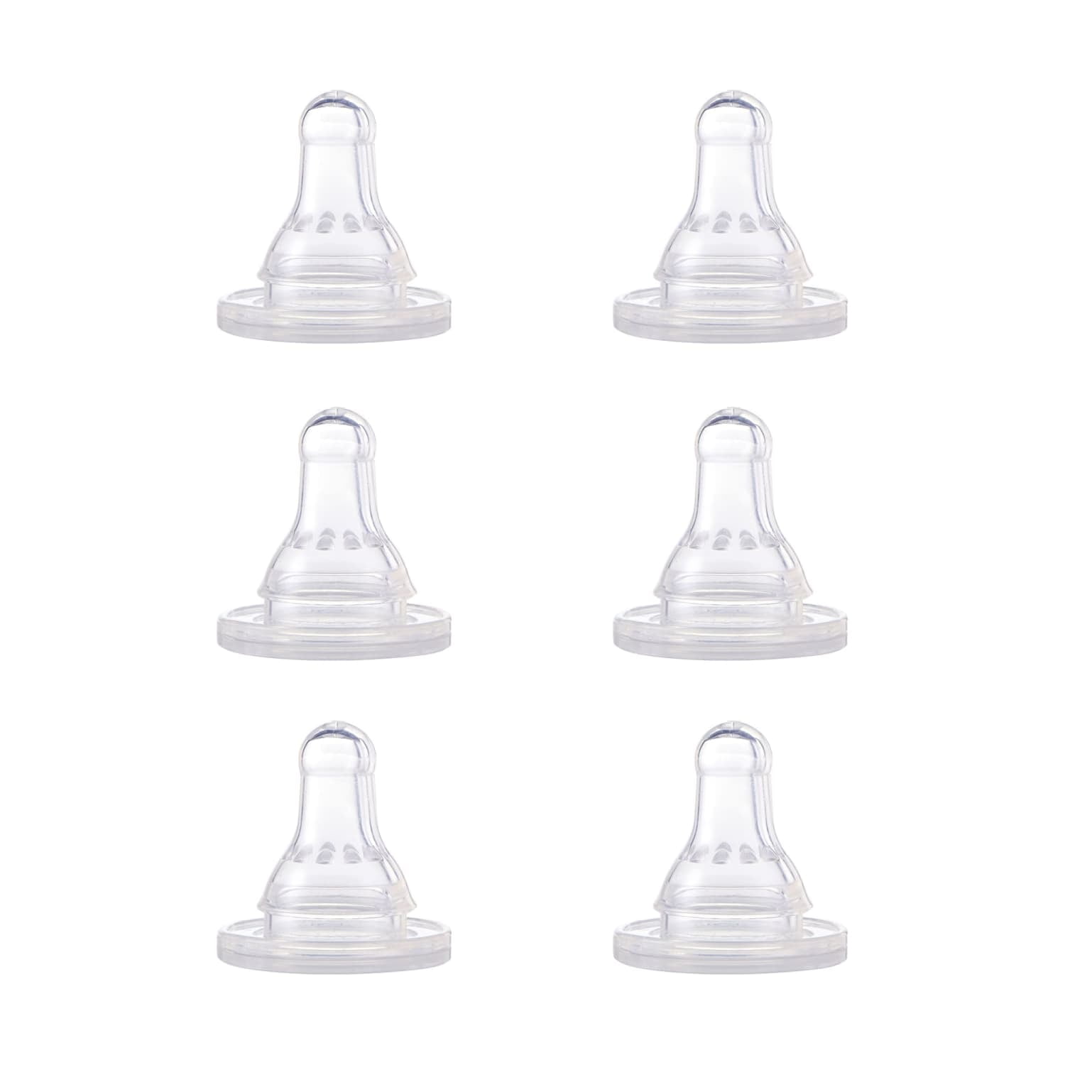First Essentials by NUK Silicone Baby Bottle Nipples, 6-Pack