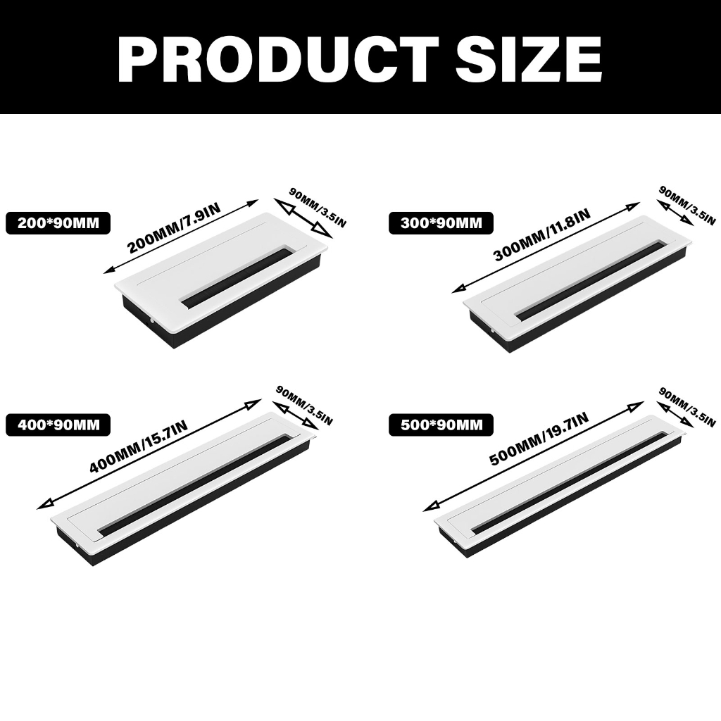 Desk Cable Tidies Grommet Set Metal Rectangle Cord Cover with Brush Interior Multipurpose Metal Desk Grommet with Brush