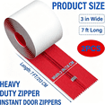 thumbnail image 4 of Smlper 2 Rolls 7ft x 3in Heavy Duty Zipper Door for Dust Barriers, Self-Adhesive Dust Zipper for Plastic Sheeting, Tarp Zipper Door for Greenhouses, Construction, Carpentry, Renovation, Wall Building, 4 of 6