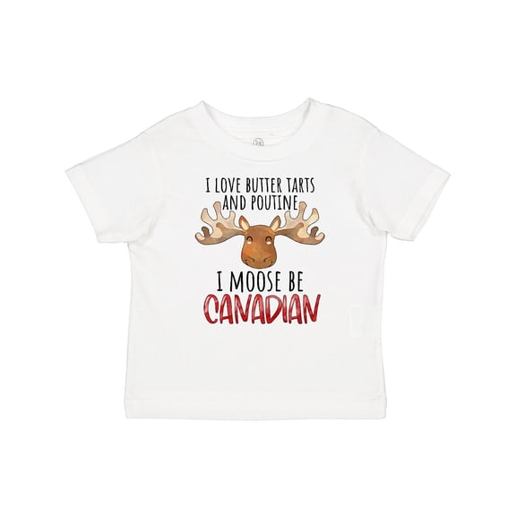 Inktastic I Love Butter Tarts and Poutine I Moose Be Canadian Pun Boys or Girls Baby T-Shirt