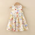 thumbnail image 2 of Coerni Kids Girls Floral Dress Cartoon Print Sundress Sleeveless A Line Dresses Crewneck Tank Dress Cute Summer Midi Dresses, 2 of 5