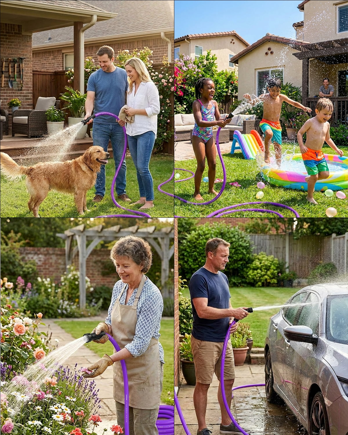 Kohree 50FT RV Water Hose – NSF Certified 5/8" Premium Drinking Water Hose, Safe & Lead-Free, No Kink and Flexible Garden Hose with Storage Bag for RV, Camper, Truck, Car, Purple