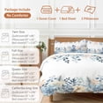 thumbnail image 6 of Winter Eucalyptus Leaves Bedding Duvet Cover Set Queen Size 4 Pieces Winter Blue Teal Leaves Bedding Set with Zipper Closure, 1 Comforter Cover 90x92 Inches 1 Flat Sheet & 2 Pillow Cases, 6 of 7