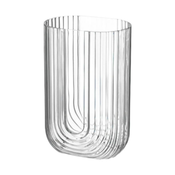 Jarrón transparente decorativo irrompible, elegante y transparente, para interior. Estilo E