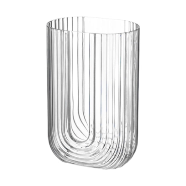 Jarrón transparente decorativo irrompible, elegante y transparente, para mesa de comedor interior, decoración del hogar, oficina y sala de estar. Estilo E