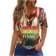 thumbnail image 1 of Blusas de Verano de las Mujeres Casual Gradiente Manga Corta V-Cuello Superior, Ligera Imitación de Tela de Estante para la Primavera Y el Verano Diario Y de Fiesta, 1 of 5
