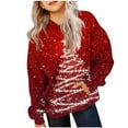 thumbnail image 3 of MKOSPLRT Kids Oversized Christmas Hoodies 2-14Y Long Sleeve Drop Shoulder Graphic Pullover Casual Xmas Party Sweatshirts with Pocket, 3 of 7