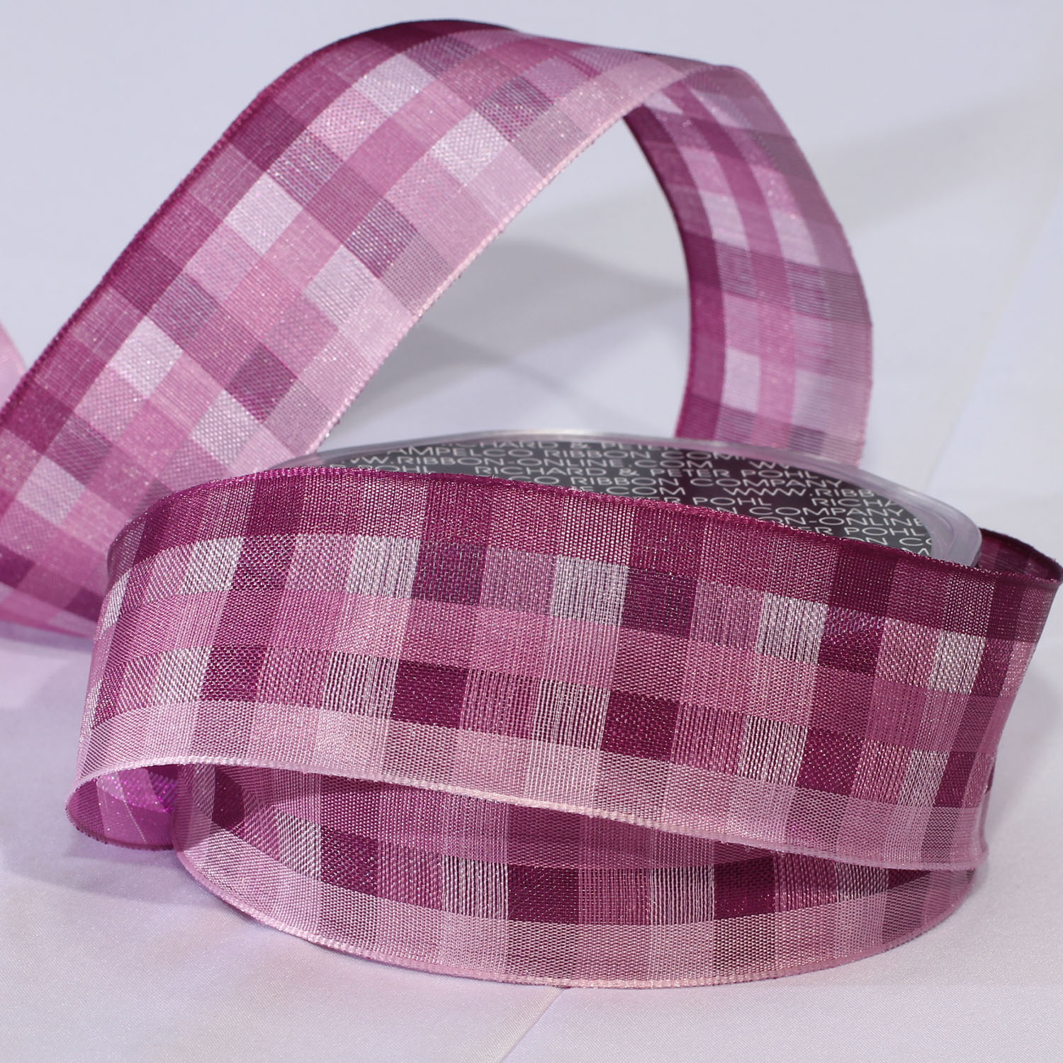 The Ribbon People Purple and Pink Plaid Wired Craft Ribbon 1.5" x 50 Yards