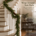 thumbnail image 3 of 6FT Artificial Norfolk Pine Garlands, Real Touch Winter Pine Garland, Green Artificial Greenery Garland for Table, Mantle, Wall, Outdoor, Indoor Christmas Decorations, 3 of 7