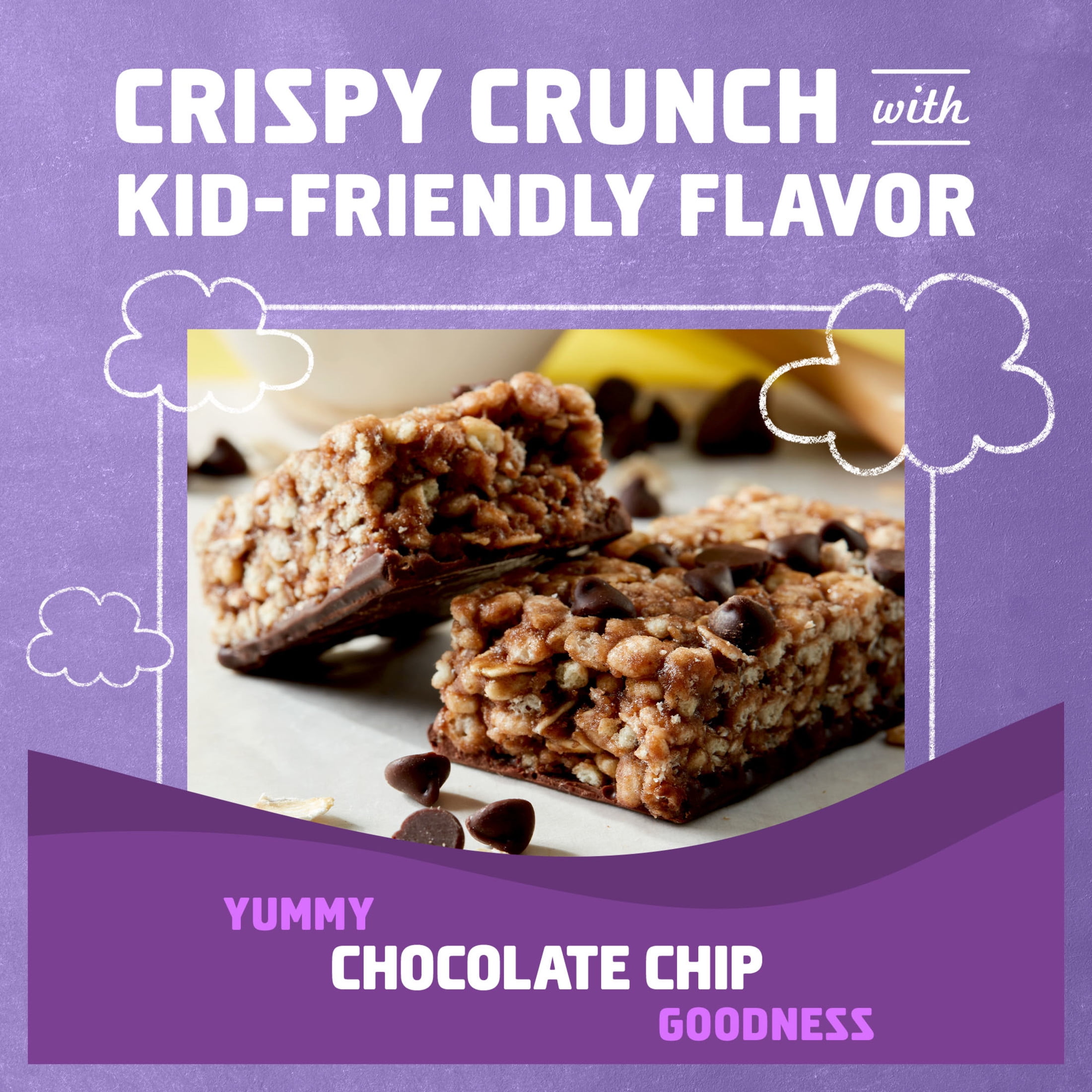 Zbar Protein Chocolate Chip Flavor Snack Bars, Gluten Free Protein Bars, Snacks for Kids, 15 count