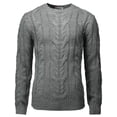 thumbnail image 2 of Mens Casual Slim Fit Knitted Pullover Sweaters Crew-neck Twisted Patterned Long Sleeve (CMOSWL078), 2 of 6