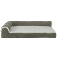 thumbnail image 6 of FurHaven Pet Products Two-Tone Faux Fur & Suede Memory Top Deluxe Chaise Lounge Pet Bed for Dogs & Cats - Dark Sage, Medium, 6 of 13