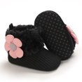 thumbnail image 4 of Penkiiy Toddler Shoes Baby Girls Cute Flowers Boots Baby Soft Cotton Shoes Warm Shoes Smart Step First Walkers Shoesfor6-9 Months Black 2023 Summer Deal, 4 of 6