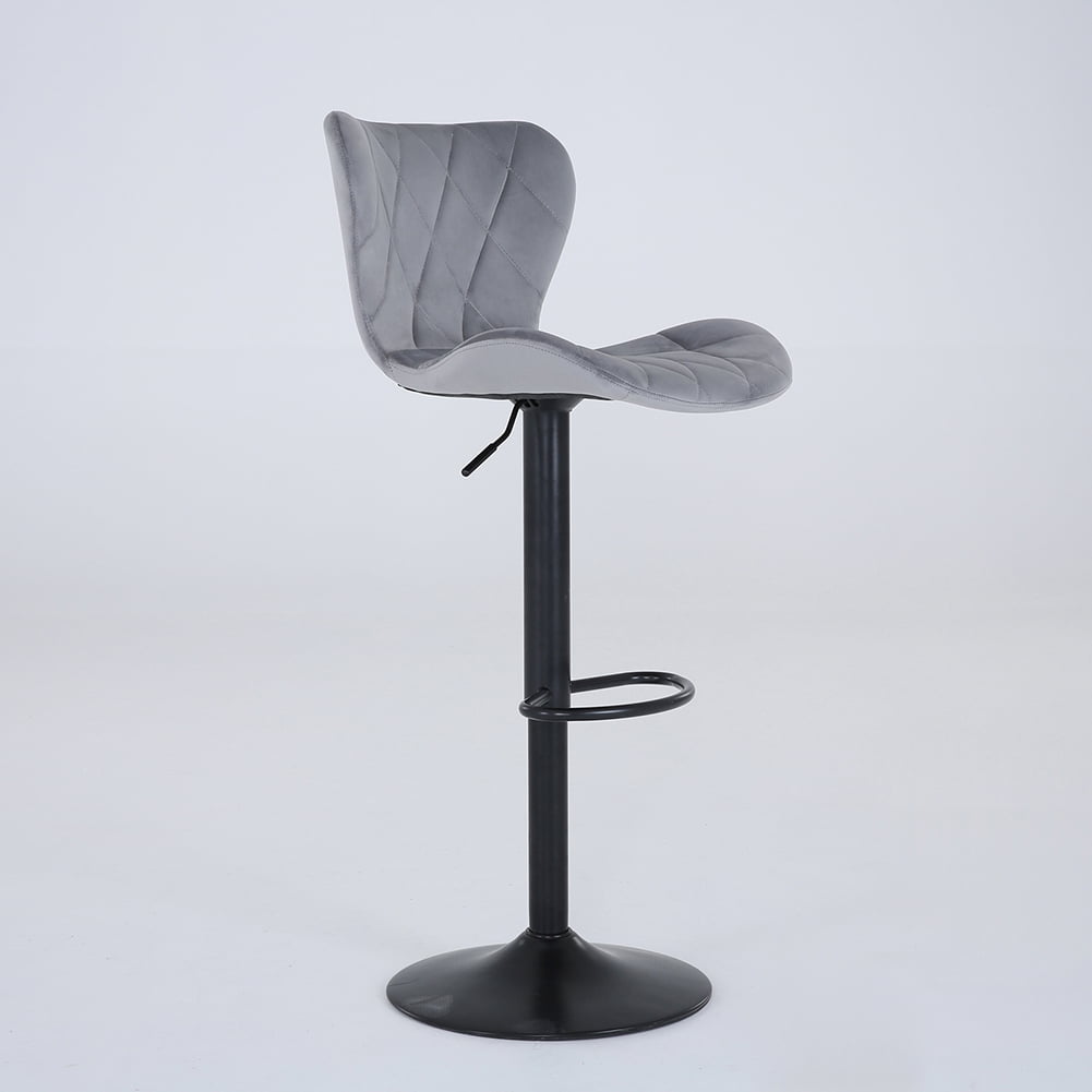 Kepooman Set of 2 Counter Height Bar Stools, Velvet Swivel Adjustable Barstools with Back for Home Bars, Bistros, Restaurants, Grey Kepooman Set of 2 Counter Height Bar Stools, Velvet Swivel Adjustable Barstools with Back for Home Bars, Bistros, Restaurants, Grey