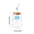 thumbnail image 3 of EGNMCR Kitchen Gadgets 450ml Glass Water Cup With Cup Lid And Glass Straw Butterflys Decoration Beverage Cup Coffee Cup Cold Drink Cup Outdoor Or Home Office Drinking Cup glass water cup, 3 of 6