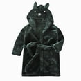 thumbnail image 4 of Boys Girls Soft Coral Fleece Bathrobe,Warm Hooded Sleep Robe with Waist Belt,Cute Cartoon Design,for Toddlers Children 2-12T,Multi-Use Lounge Wear Kids Pajamas,Green,Size 2-3T, 4 of 9