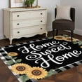 thumbnail image 5 of 4x6 Washable Area Rug, Yellow Sunflower Non-Slip Rectangle Rug for Living Room Office, Black Buffalo Plaid Sweet Home Green Leaf Indoor Accent Floor Mat for Home Decor, 5 of 9