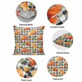 thumbnail image 6 of Throw Pillow Covers, Thanksgiving Orange Pumpkin Decorative Throw Pillow Covers 20x20 Inch, Fall Autumn Leaves Farmhouse Check Square Linen Pillow Cases for Couch/Living Room/Sofa, 6 of 9