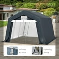 thumbnail image 2 of Alpha Joy 12 x 14 x 9.1 ft Portable Storage Shed Outdoor Heavy Duty Carport with Roll-up Ventilated Windows, 2 of 8