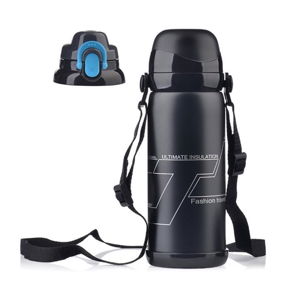 Soidarity Frasco de vacío de 800ML para exteriores, botella de gran capacidad, taza aislada de acero inoxidable, tazas aislantes para exteriores Ropa Deportiva, Zapatos Negro