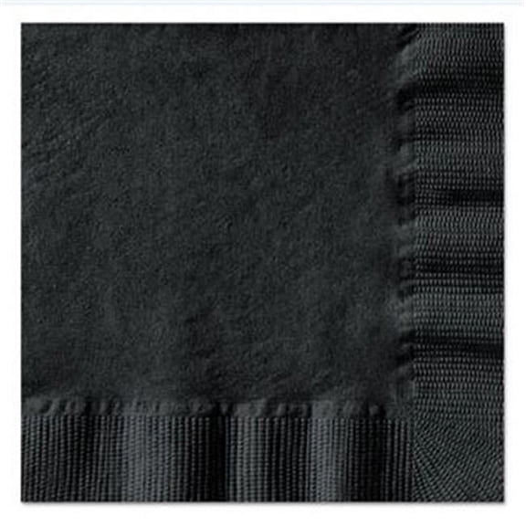 20212 10 x 10 in. Embossed Beverage Napkins, Black - 1-Ply