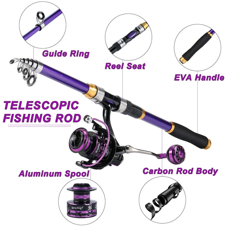 Sougayilang Fishing Rod Combo Telescopic Fishing Rod and Spinning