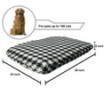 thumbnail image 2 of Black and Grey Pet Bed, Grid of Pinwheel Style Shapes and Circles Abstract Geometric Pattern, Resistant Pad for Dogs and Cats Cushion with Removable Cover, 24" x 39", Black Grey White, by Ambesonne, 2 of 4