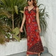 thumbnail image 6 of Red Persian Dress Summer Street Style Bohemia Long Dresses Female Sleeveless Printed Maxi Dress, 6 of 9